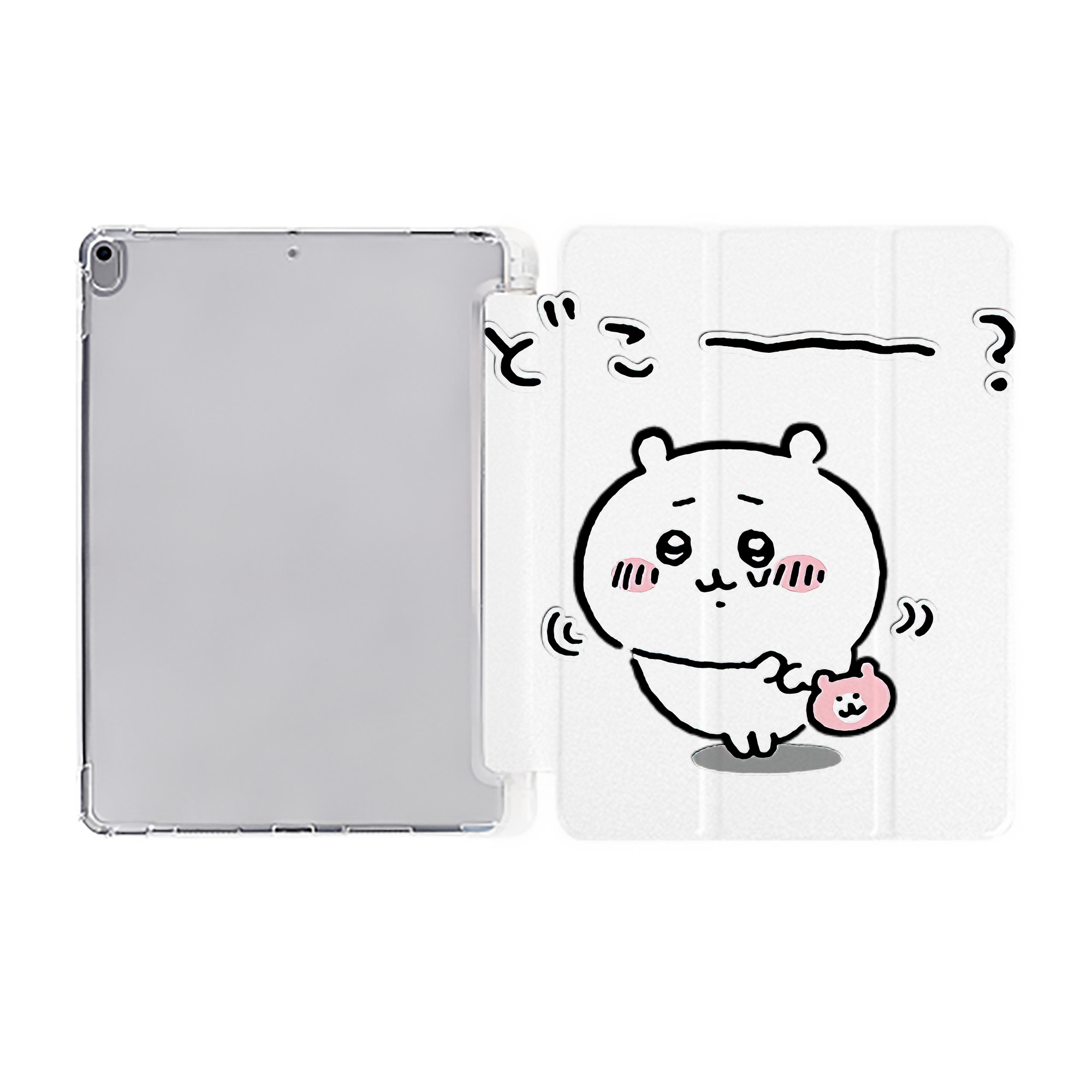 （画像用） ちいかわ ちいかわ Chii-kawa chiikawa IPad ケース ペン収納付き 三つ折りスタンド PUレザー×シリコン 対応機種9.5/10.5/10.9インチ